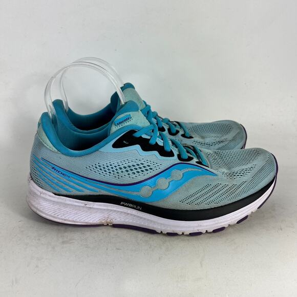 Saucony Ride 14 Sneakers Women's 10 Blue Mesh Lace Up Running Shoes S10650-20 - Picture 2 of 9